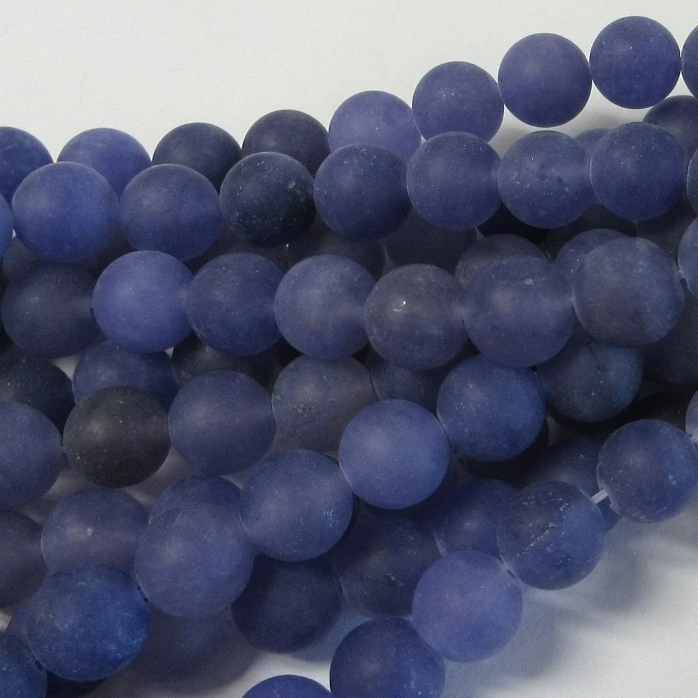 8-9MM Frosted Purple Jade Beads-ONE Gemstone‎ Bead Strand-Jewelry Supplies NWT